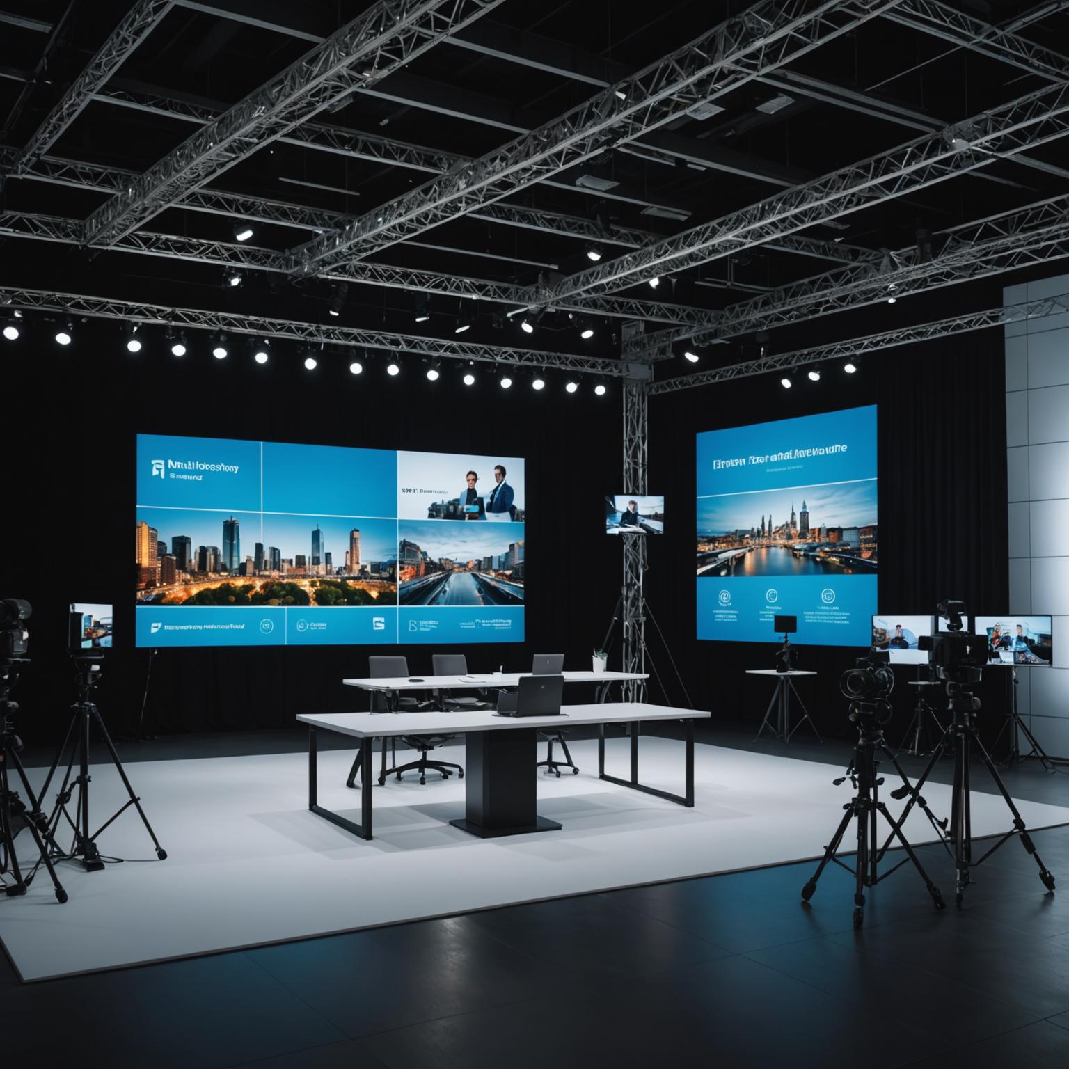 Professional virtual event broadcast studio